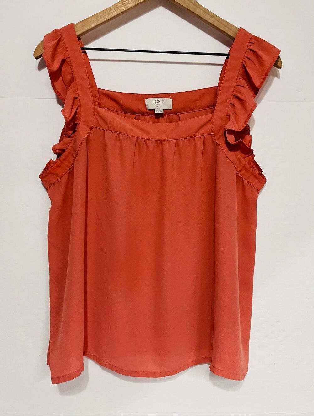 LOFT Outlet Petite Ruffle Strap Swing Tank Top Size L